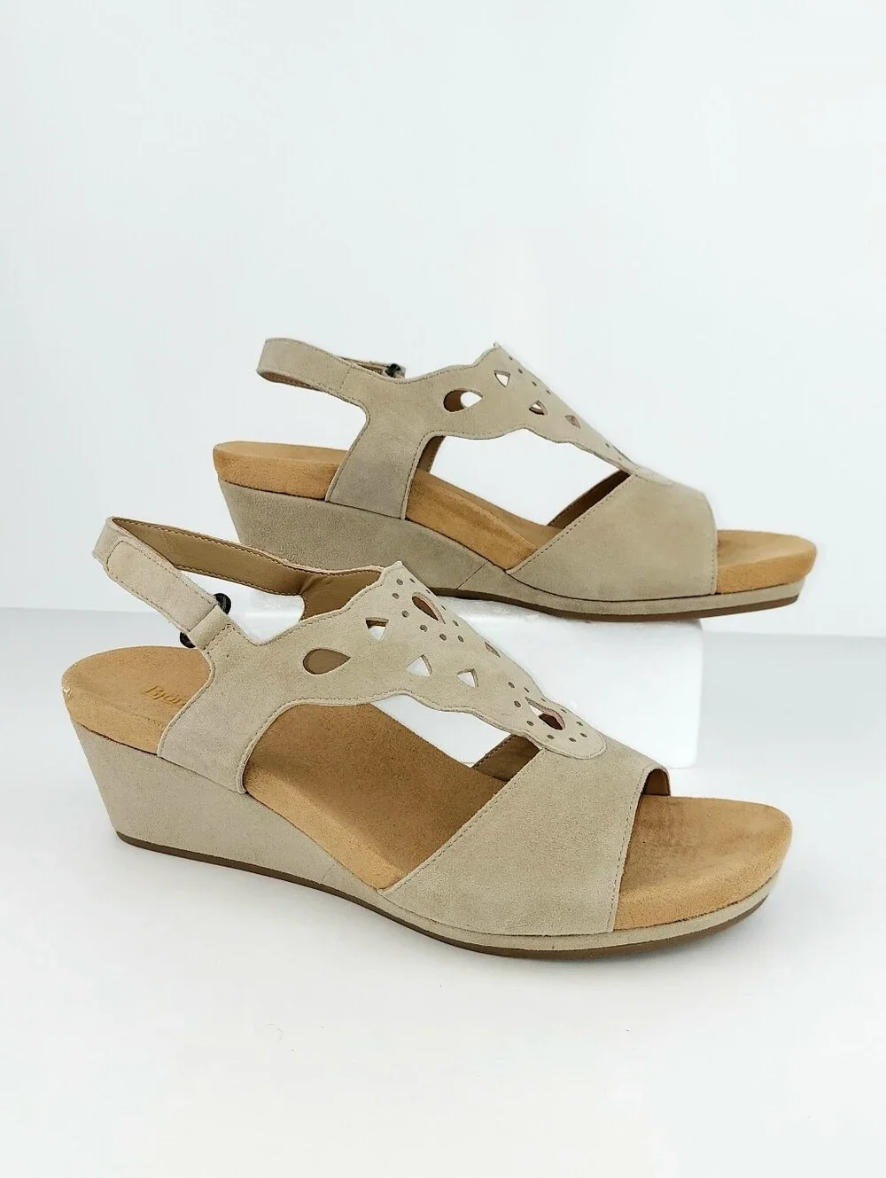 Bjorndal New Harper Slingback Tan Suede Wedge Sandal 9.5 - Picture 4 of 11